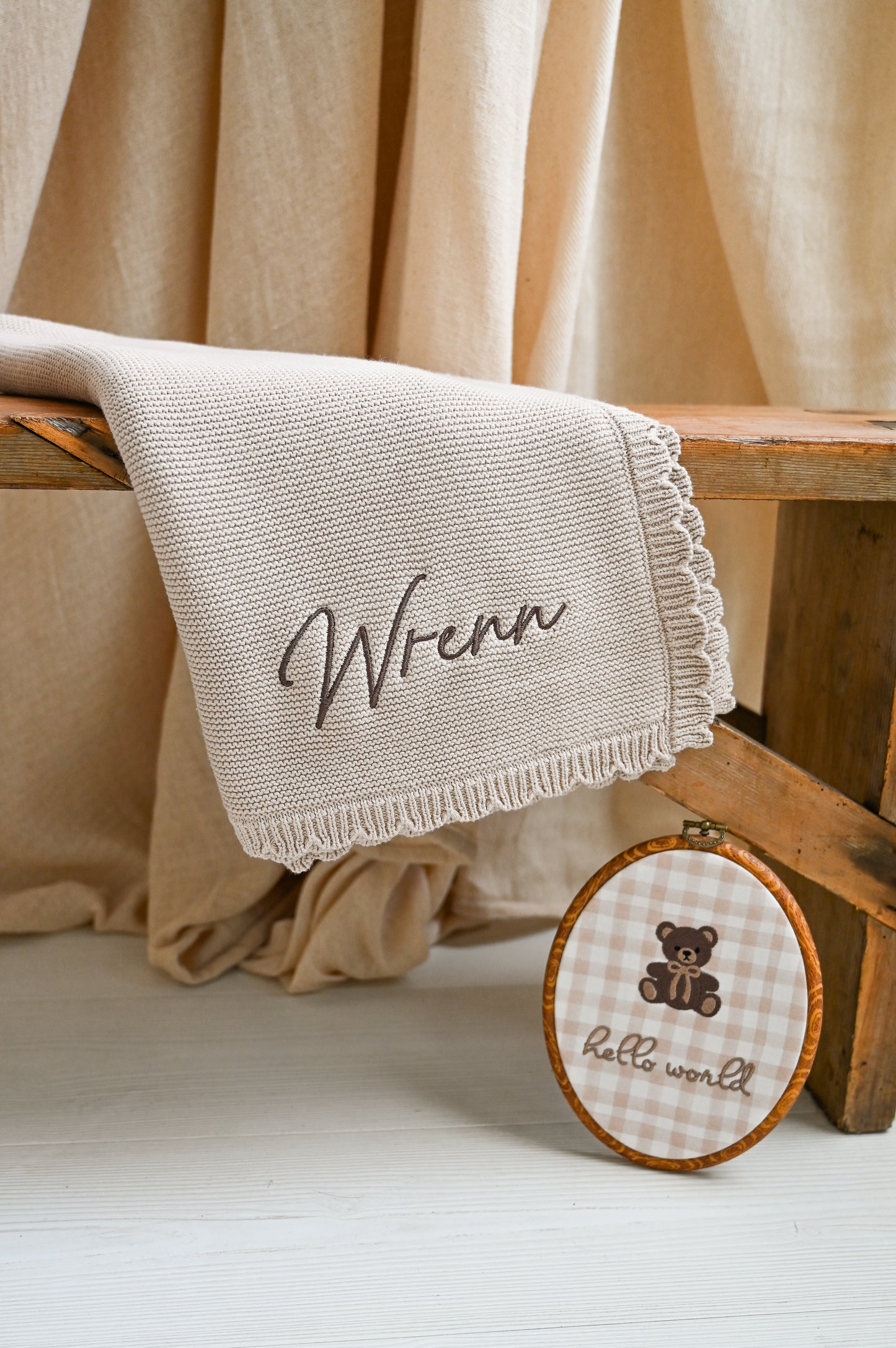 Scalloped Edge Blanket | Fawn