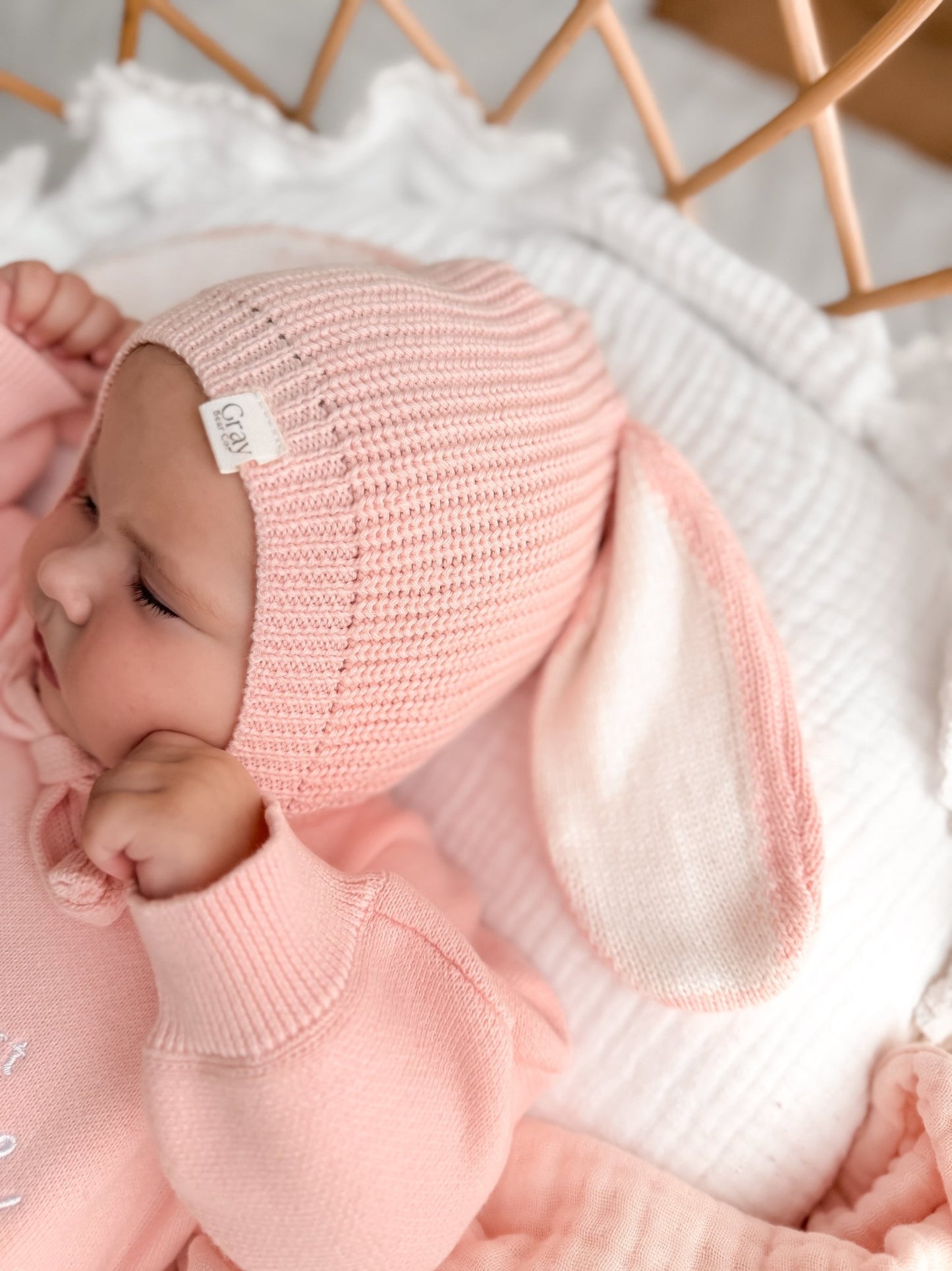 Bunny Rabbit Bonnet | Blossom pink
