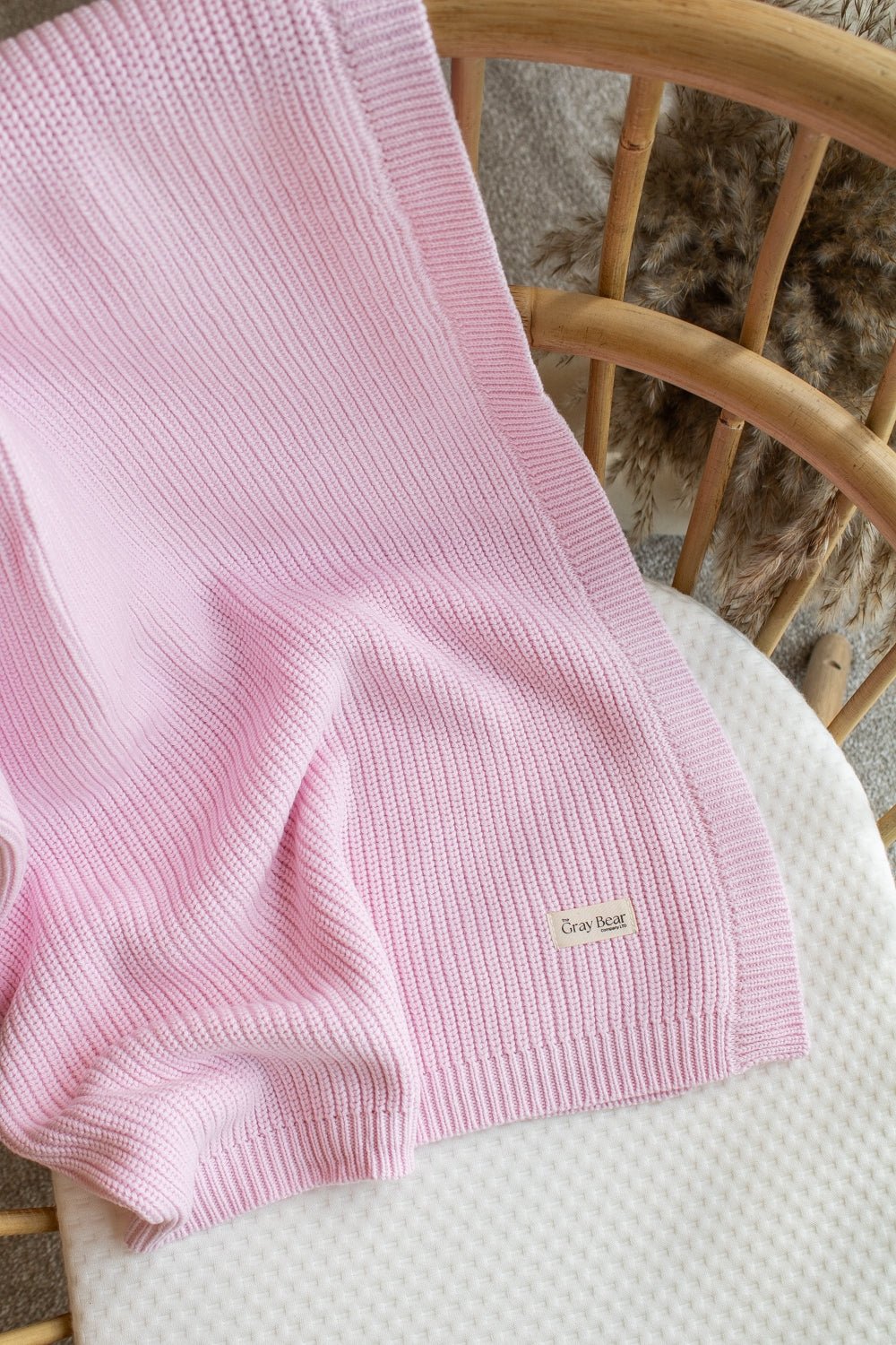 Chunky Knitted Blanket | Petal Pink