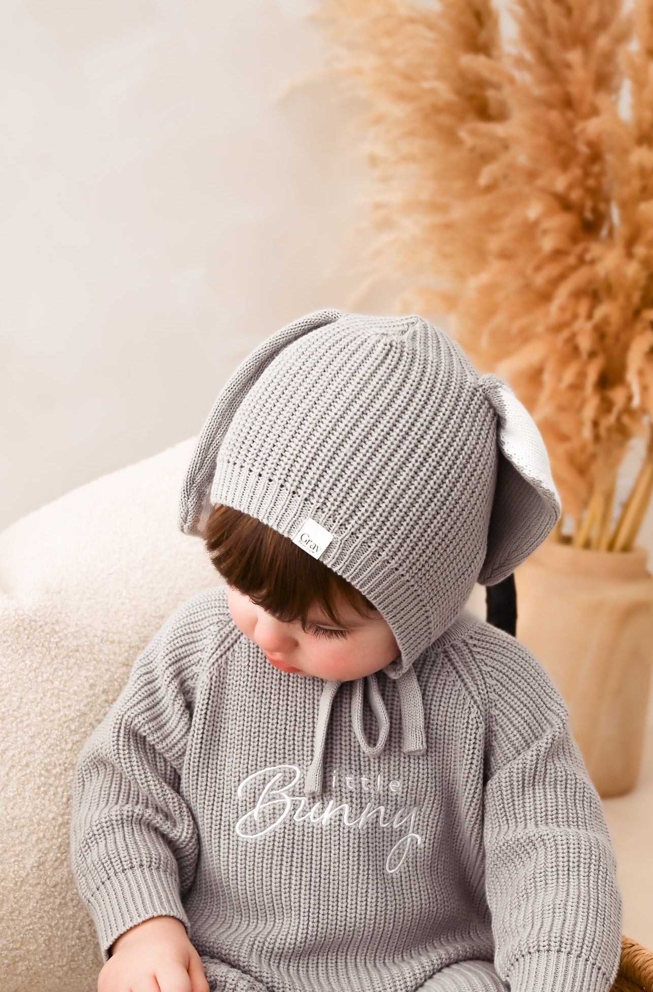 Bunny Rabbit Bonnet | stone grey