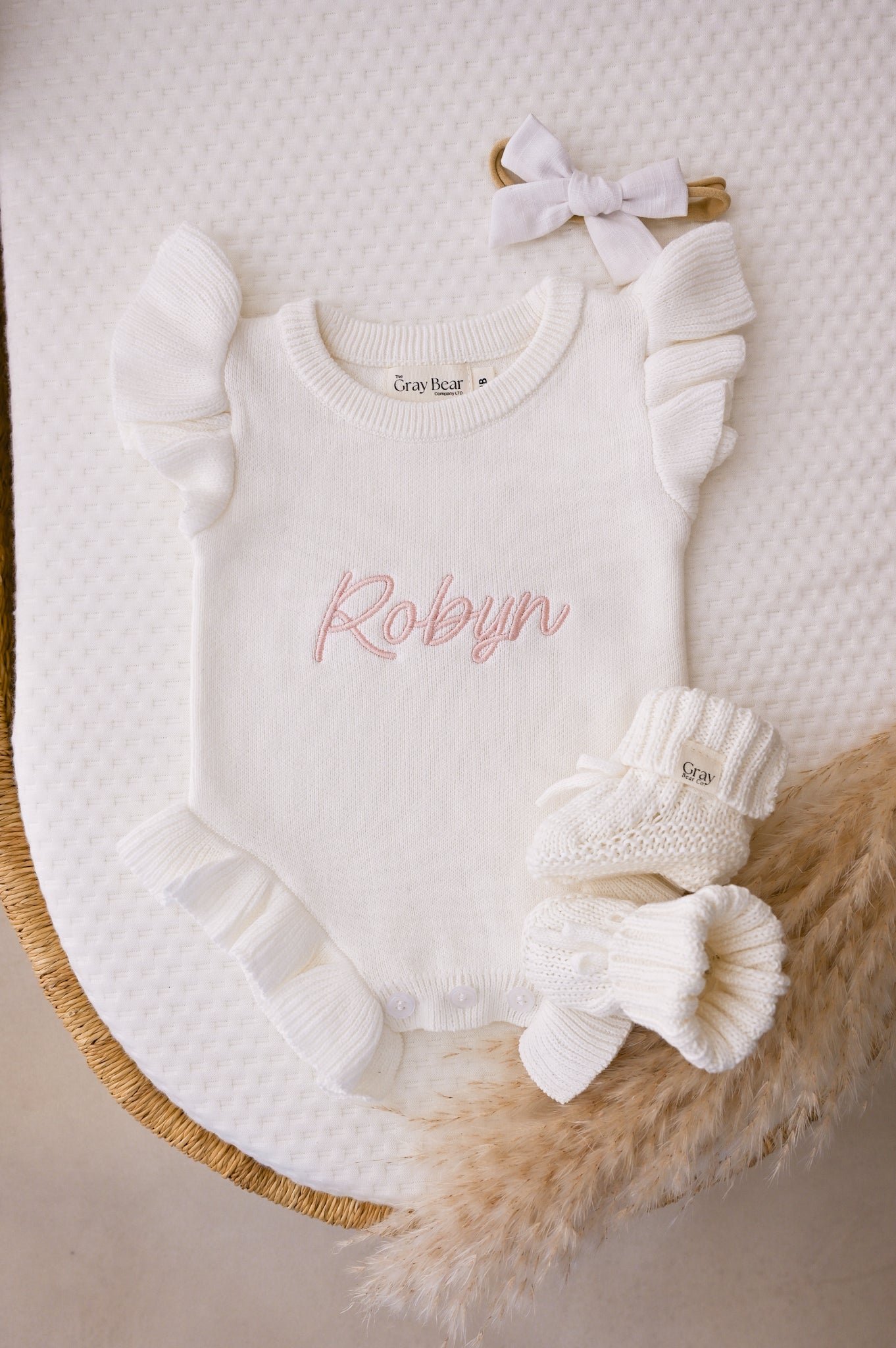 Ruffled Shoulder Romper | White