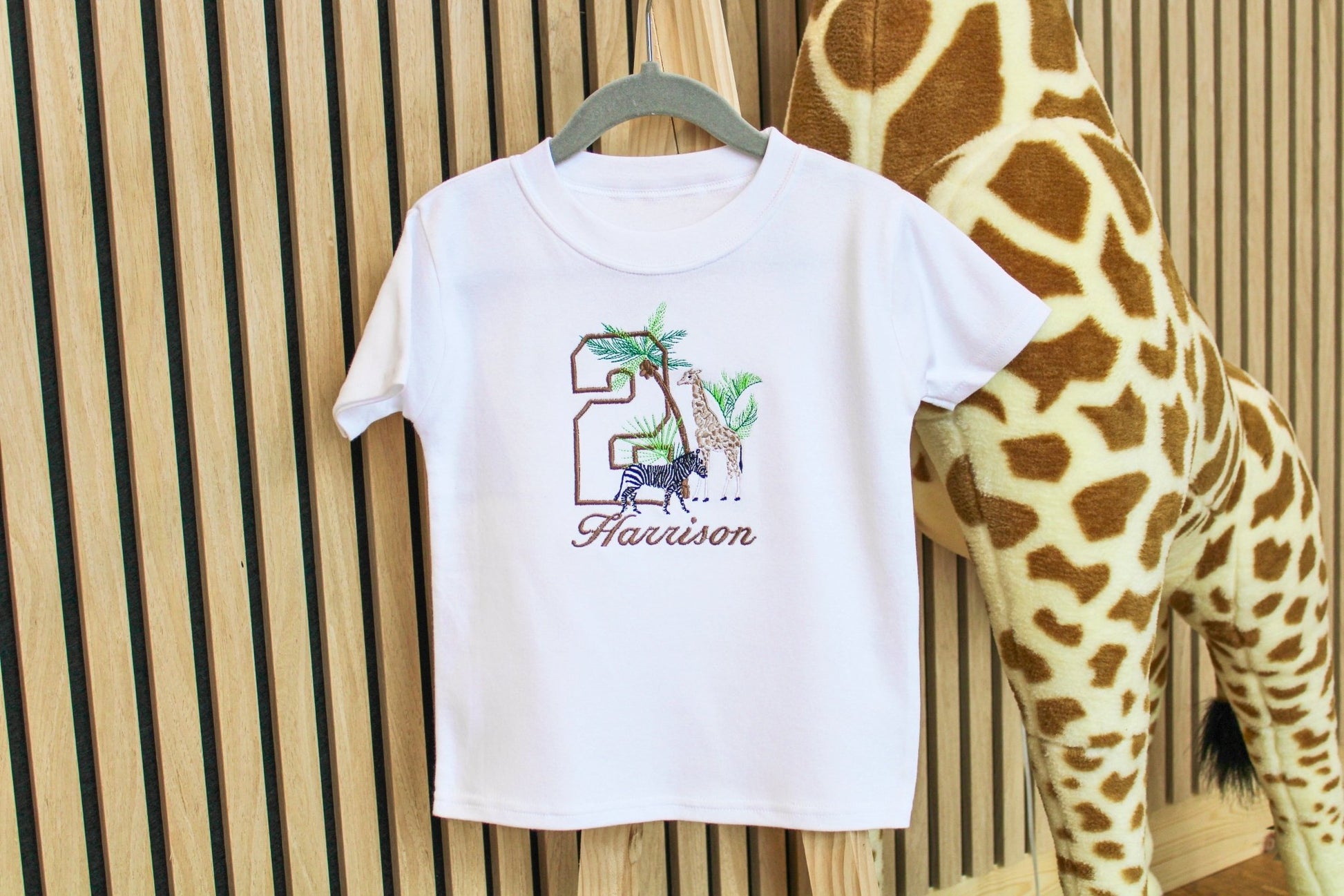 Kids Safari Animal Tee: Adventure Awaits in Beige or White