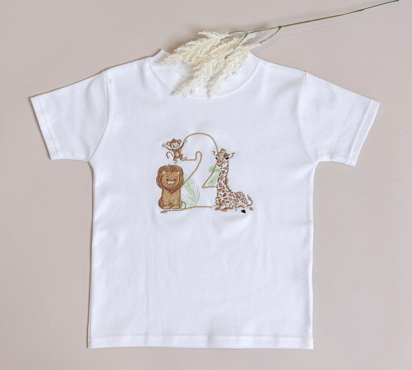 Personalised lion safari animal t-shirt for toddlers, sizes 1-4 years