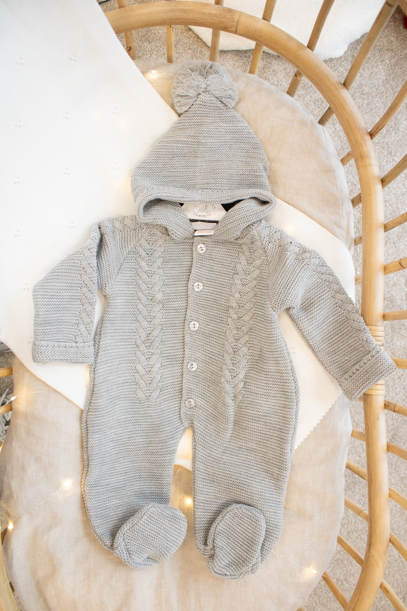 Baby Grey Knit Snowsuit