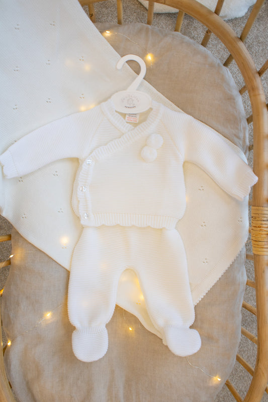 Baby White Knit 2-Piece
