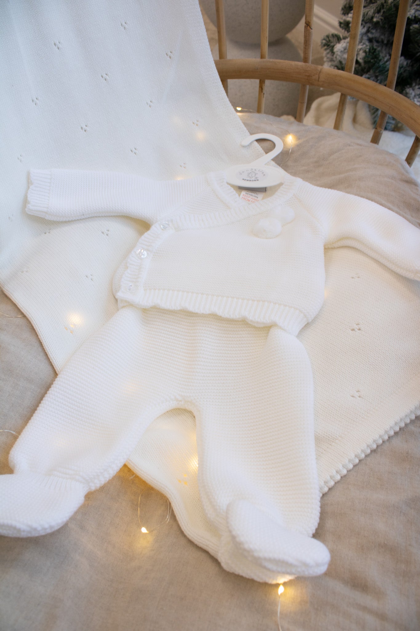 Baby White Knit 2-Piece