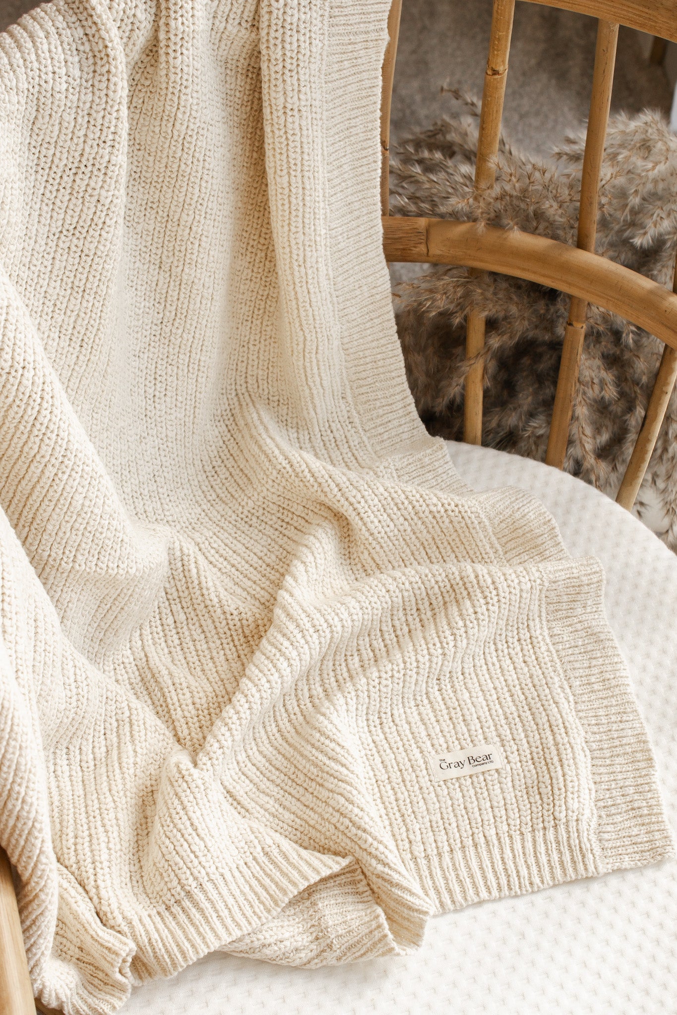 Textured Knitted Blanket | Sand
