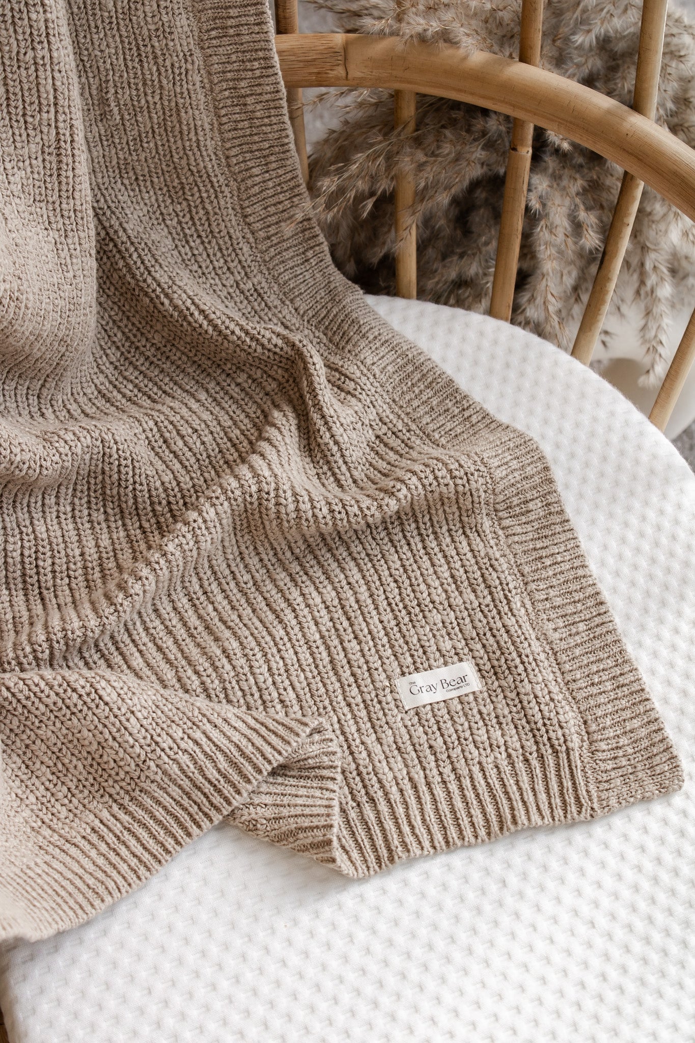 Textured Knitted Blanket | Fudge