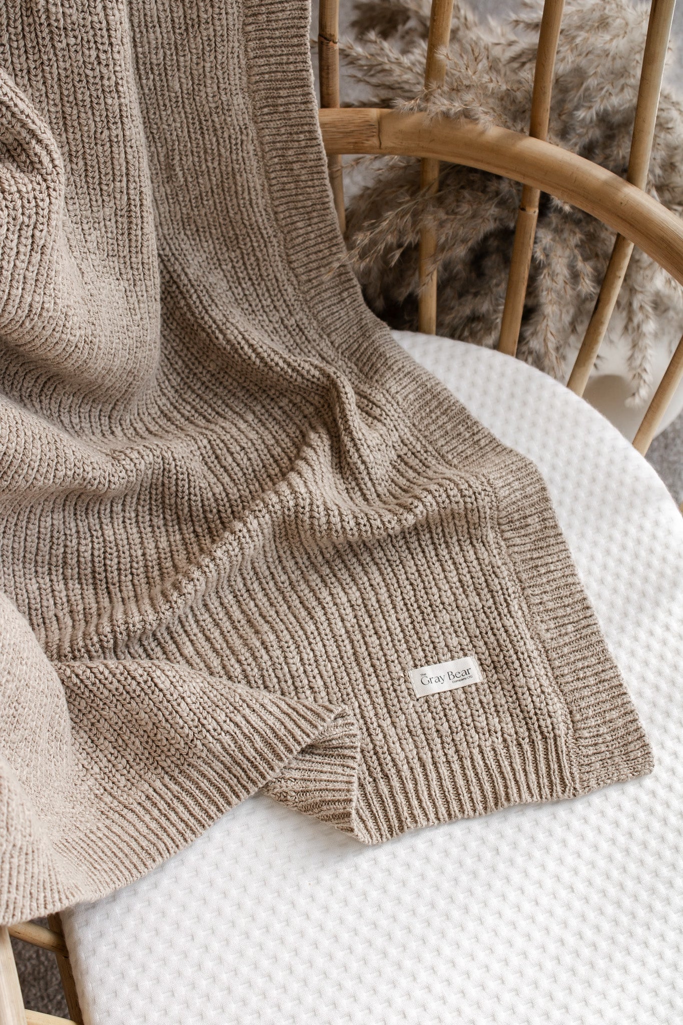 Textured Knitted Blanket | Fudge