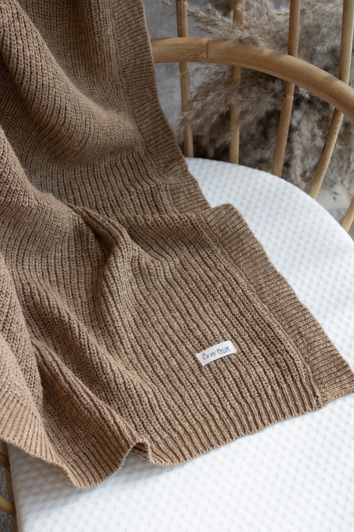 Textured Knitted Blanket | Chestnut