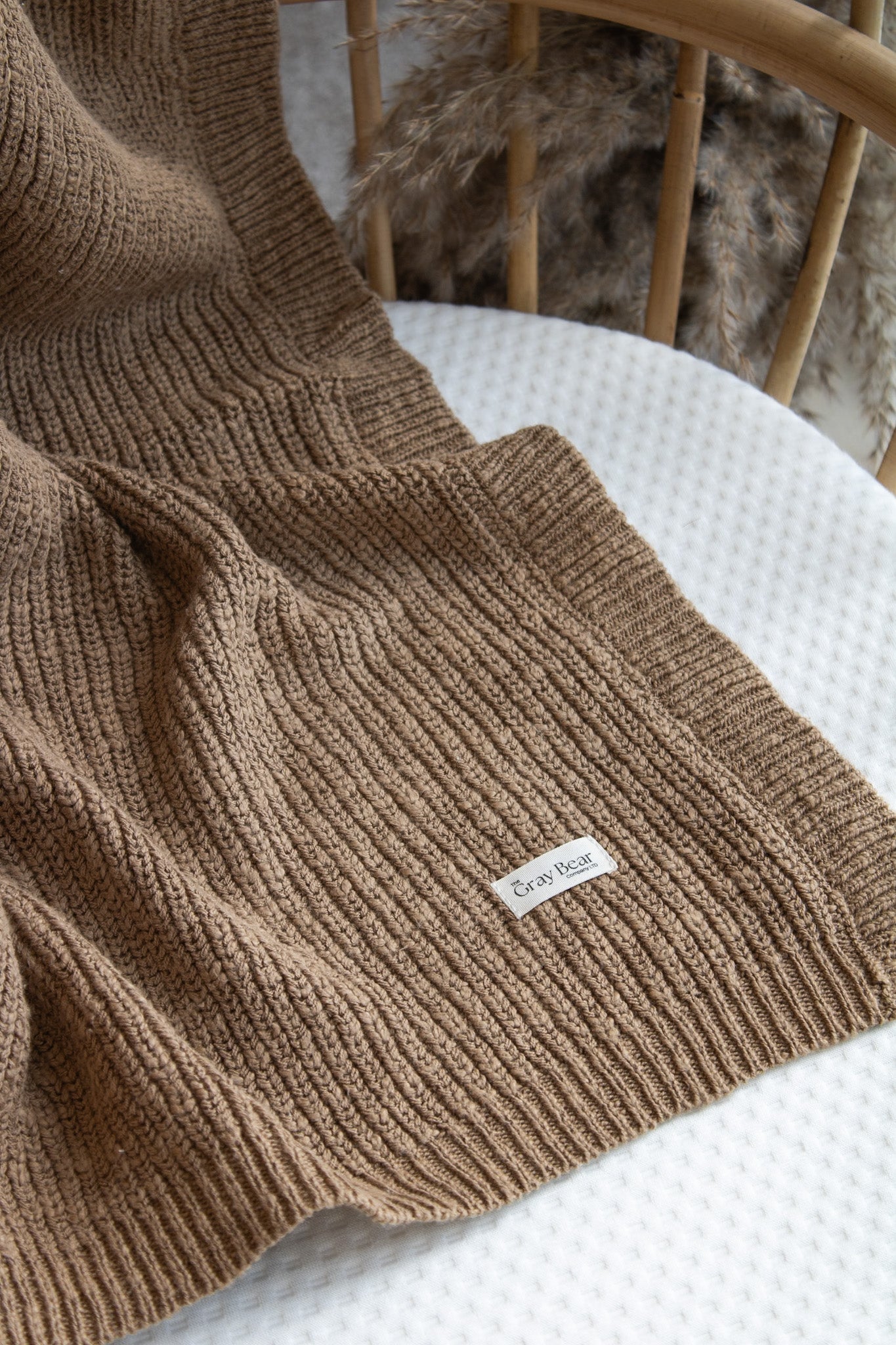 Textured Knitted Blanket | Chestnut