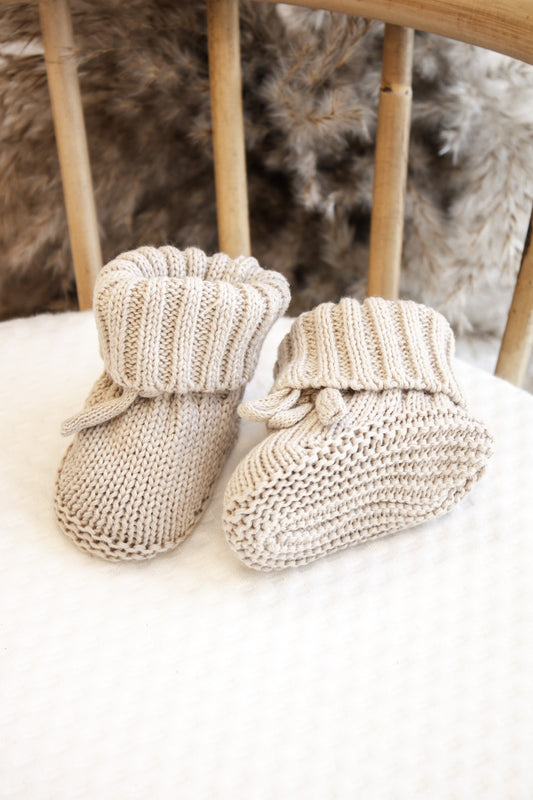 Knitted Booties / Socks - Fawn