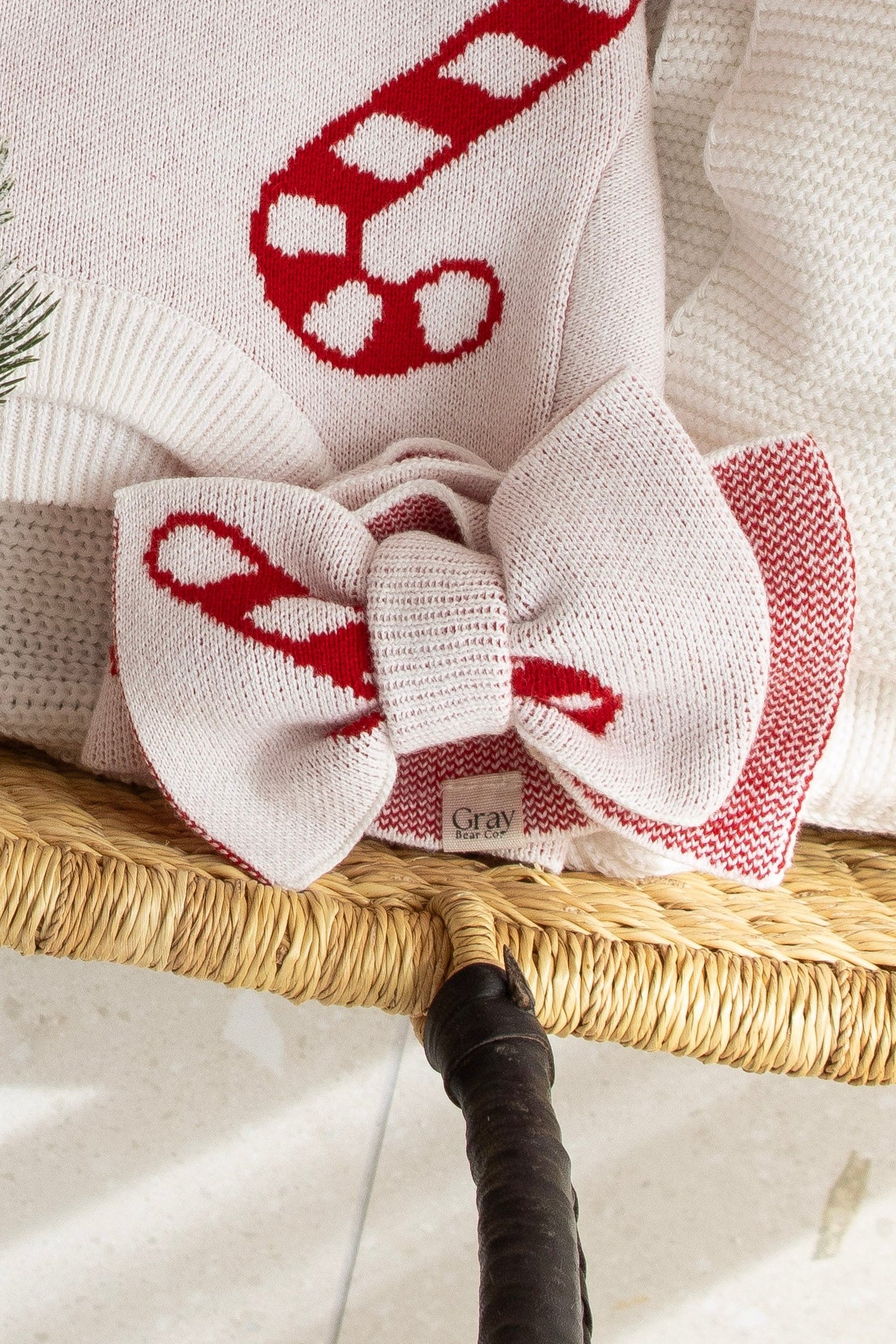 Red Candy Cane Head bow | Christmas Collection