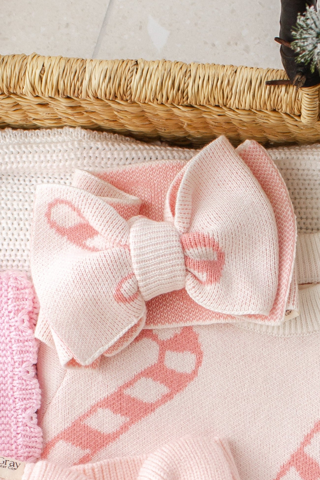 Pink Candy Cane Head bow | Christmas Collection