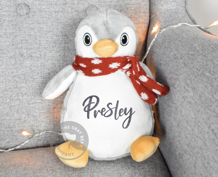 Christmas Kids Personalised Embroidered Penguin Teddy