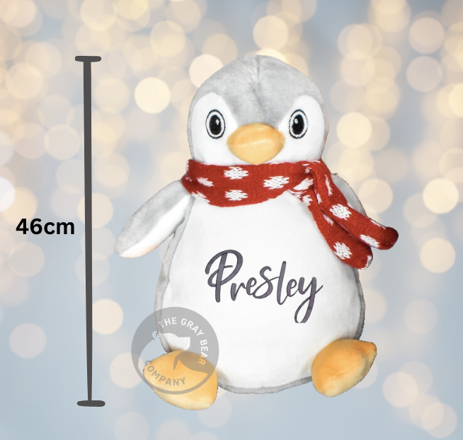 Christmas Kids Personalised Embroidered Penguin Teddy & Dressing Gown Set