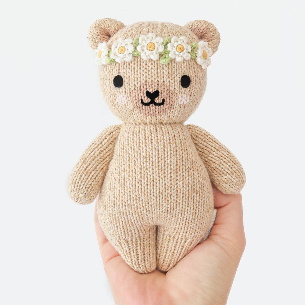 Baby honey bear (ivory floral) | Cuddle + Kind