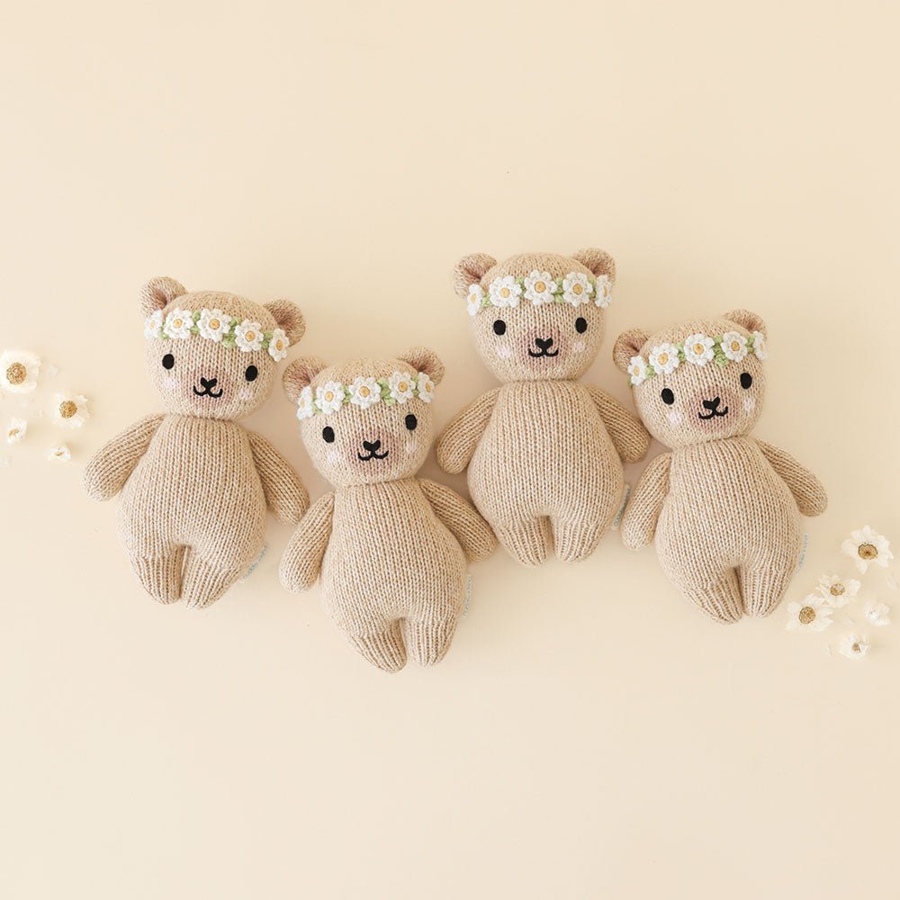 Baby honey bear (ivory floral) | Cuddle + Kind