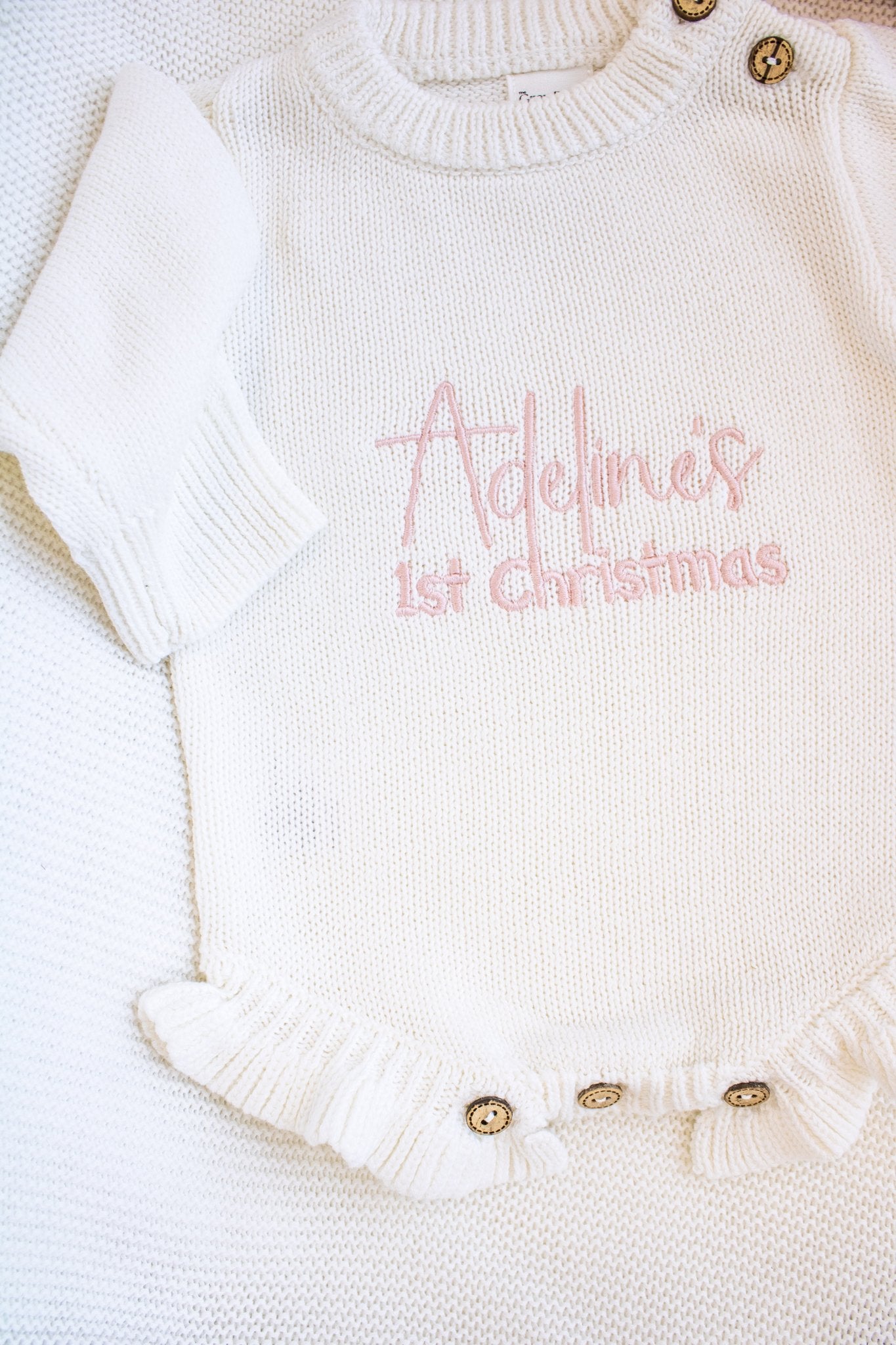 Personalised 1st Christmas | Girls Ruffle Romper | Christmas Collection