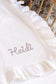 Chunky Ruffle Edge Blanket | White