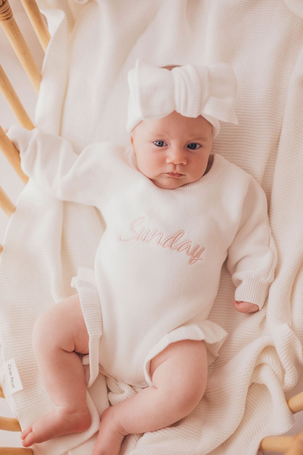 Personalised Ruffled Leg Romper | White