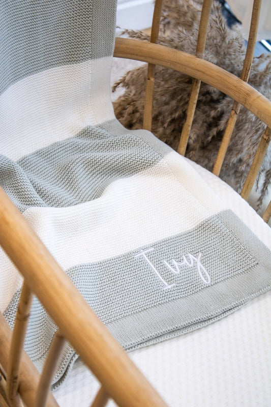Striped Blanket | mint Green