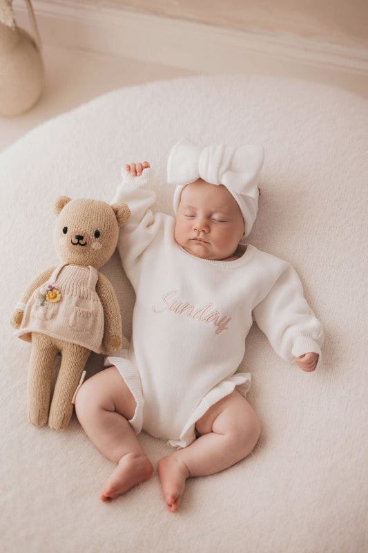 Personalised Ruffled Leg Romper | White