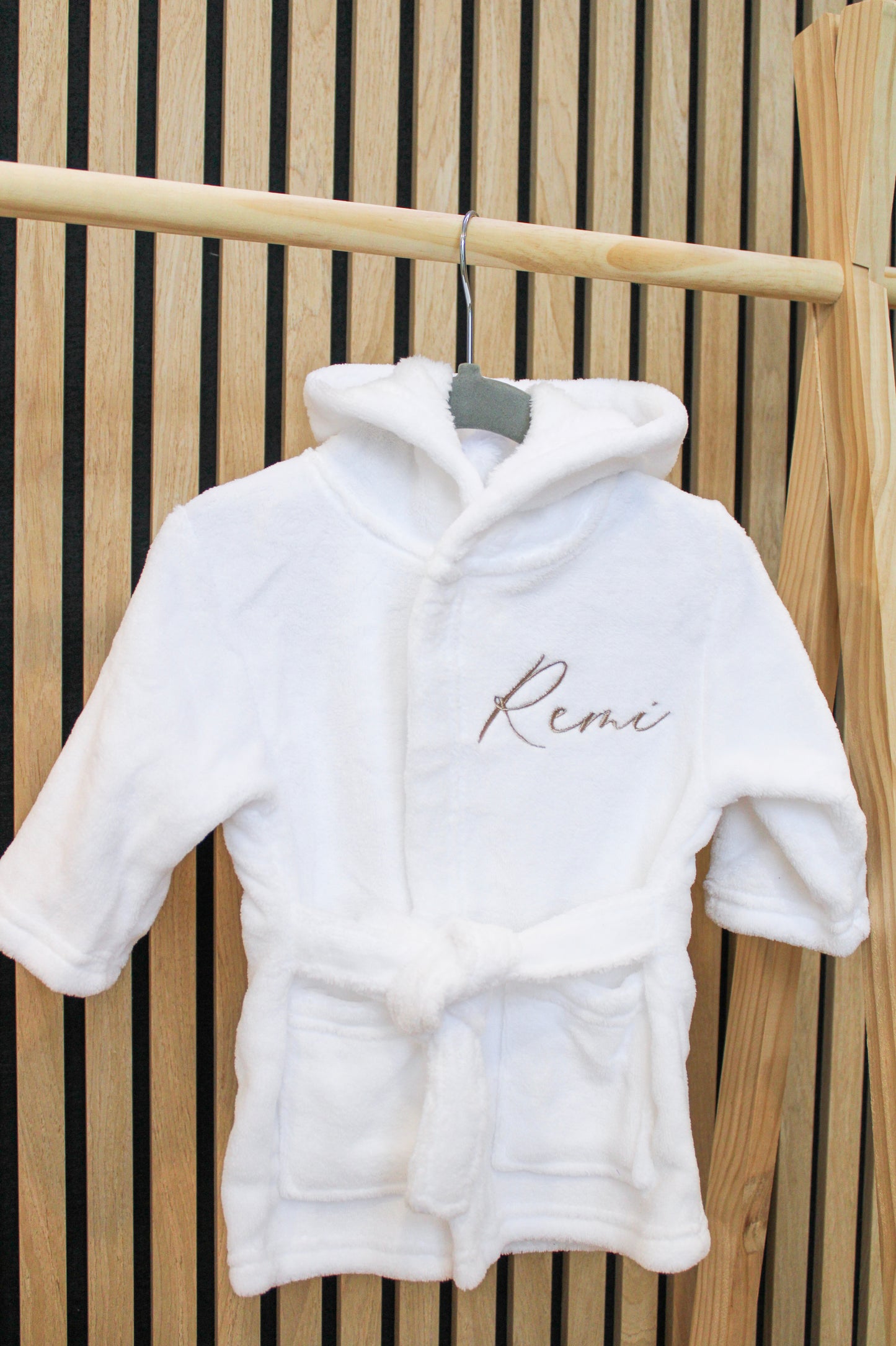 White Newborn Personalised Dressing Gown
