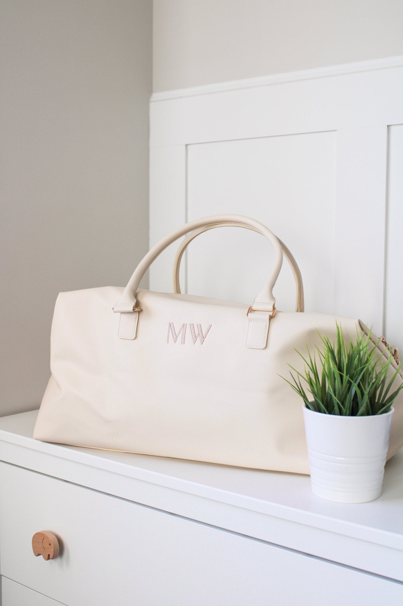 Luxury Leather Embroidered Initial Bag