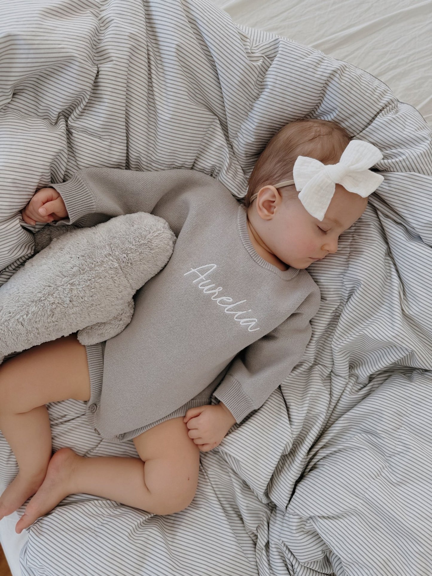 Personalised Unisex Romper | Stone Grey
