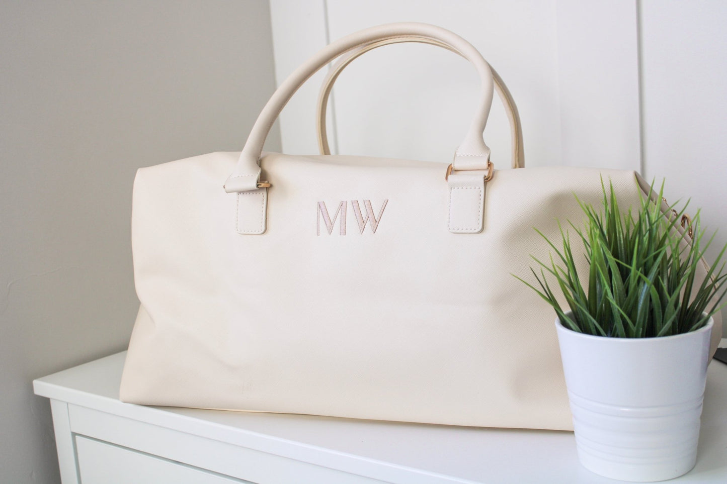 Luxury Leather Embroidered Initial Bag