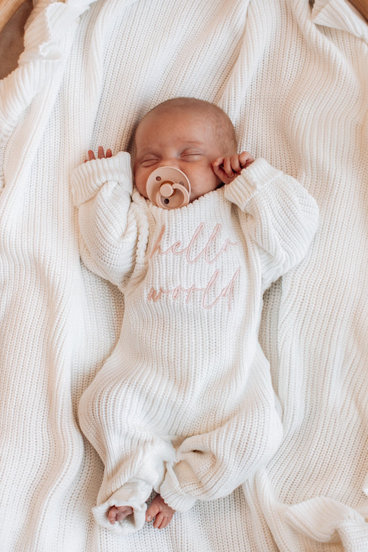 Personalised Full Length Romper | White