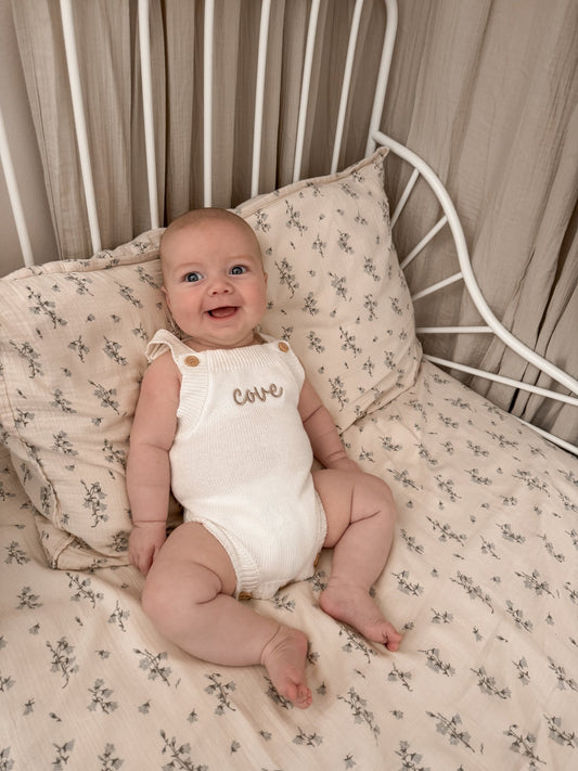 Short Sleeve Romper | White