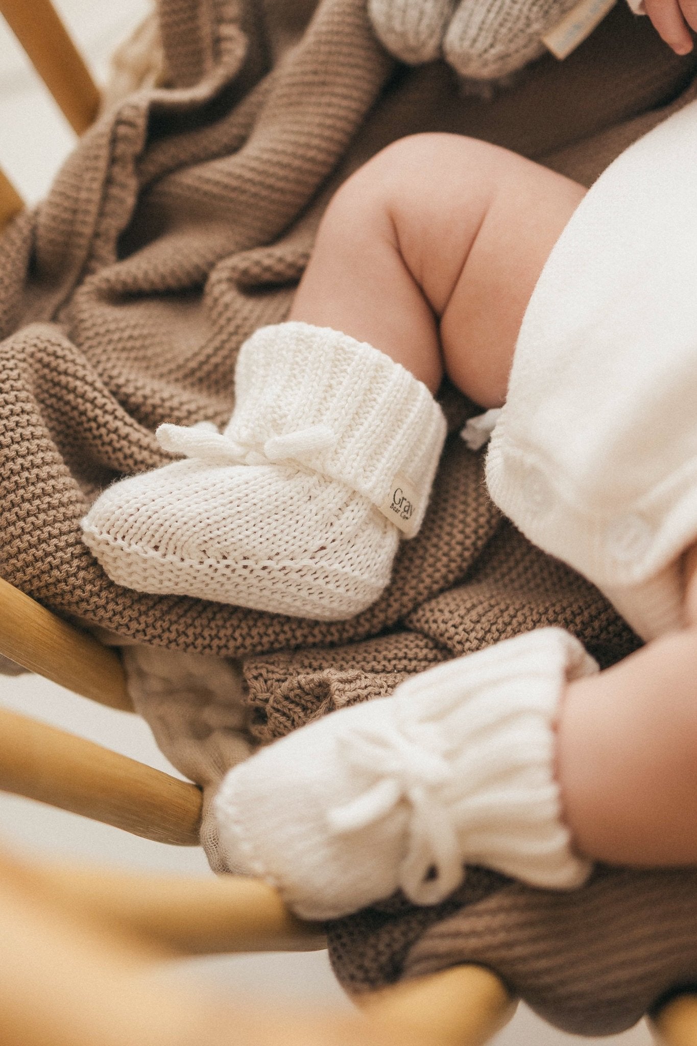 Knitted Booties / Socks - White