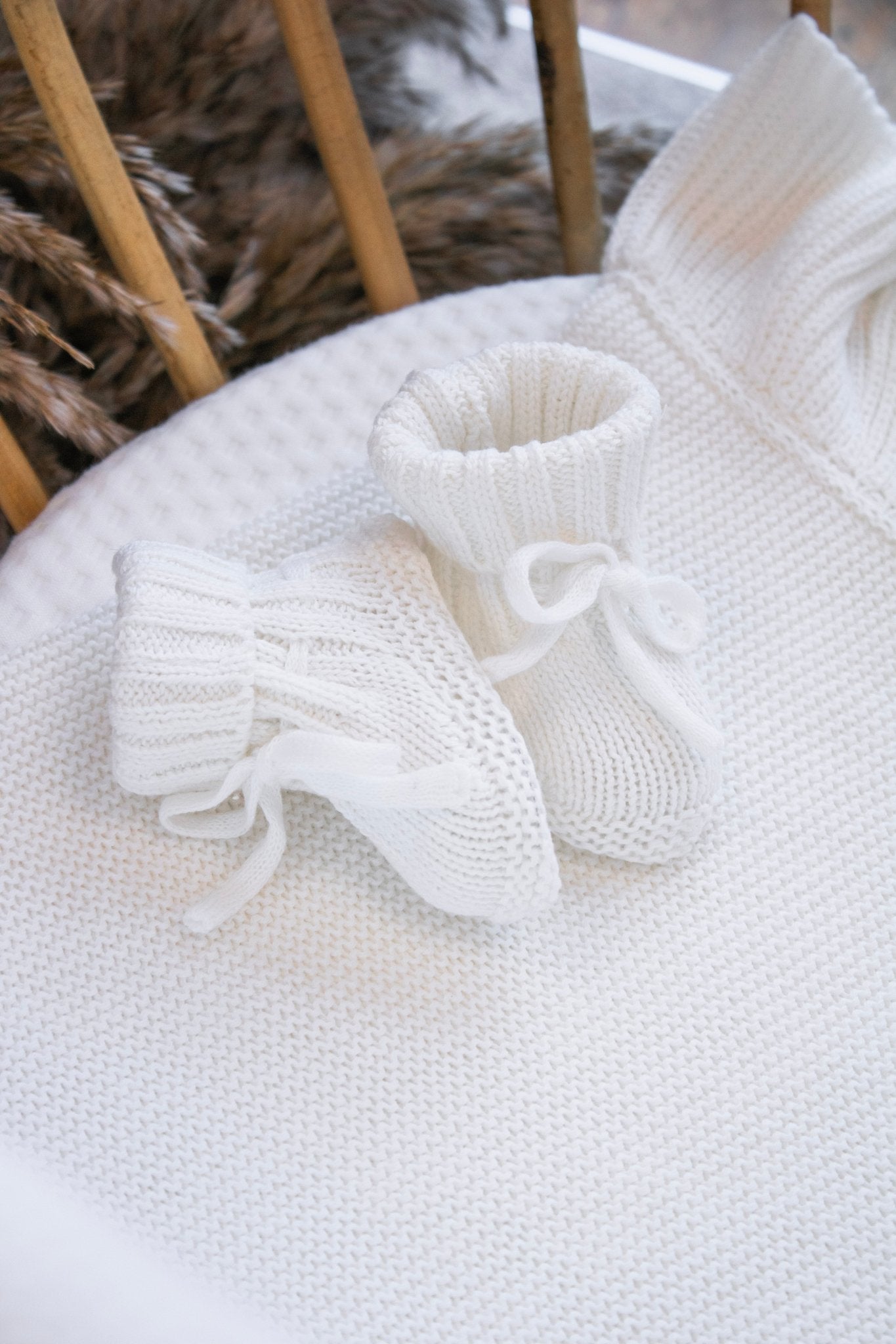 Knitted Booties / Socks - White