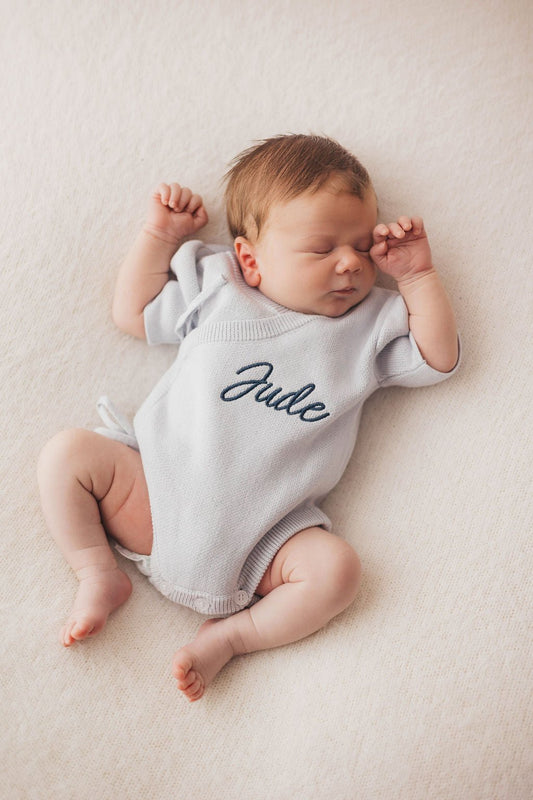 Unisex Wrap Romper | Powder Blue