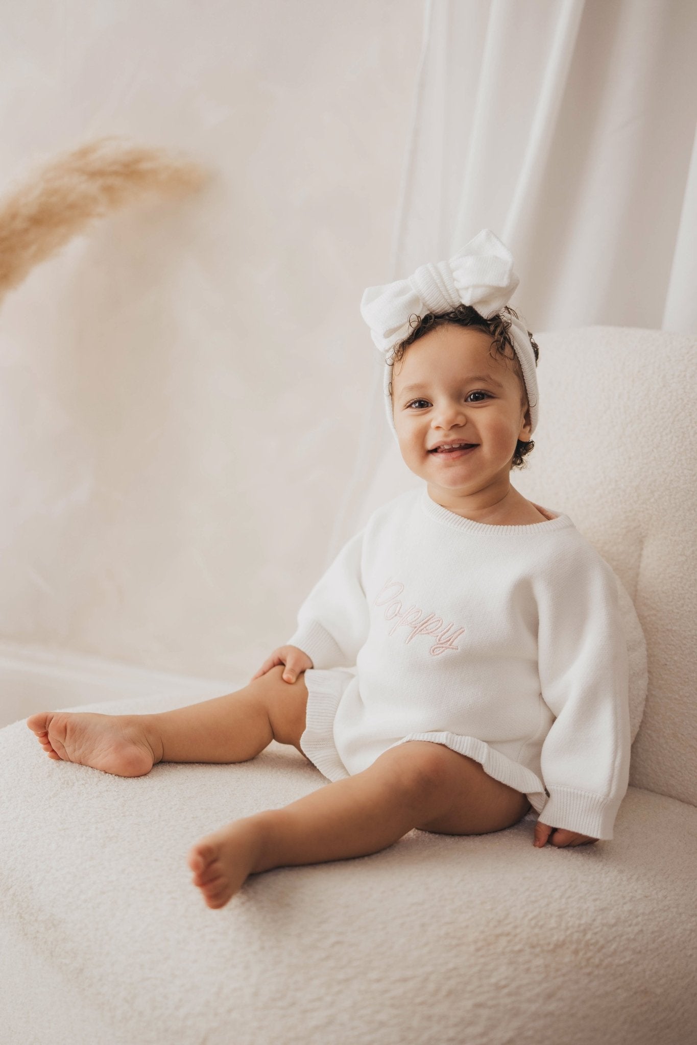 Personalised Ruffled Leg Romper | White