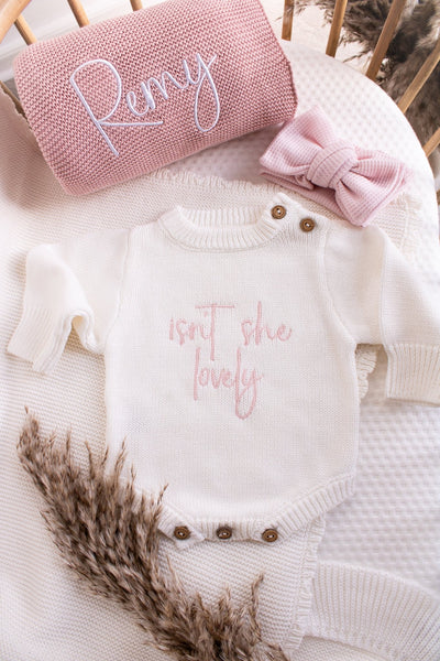 Baby Romper | Isn't She Lovely | White