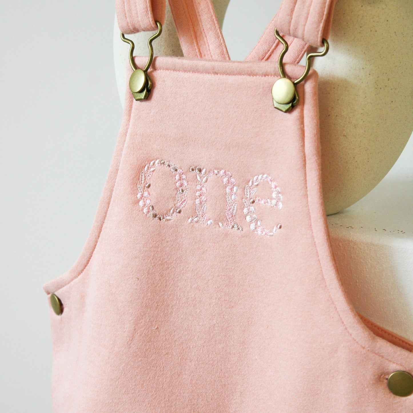 'One' Birthday Outfit | Pink Dungaree Dress