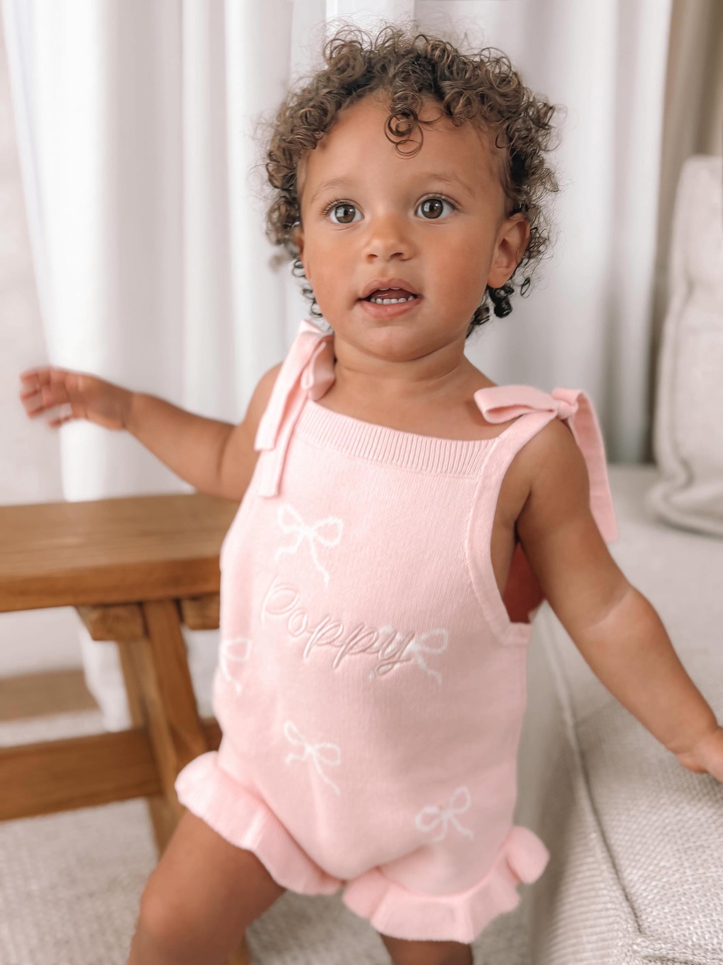 Blossom Pink Bow Romper