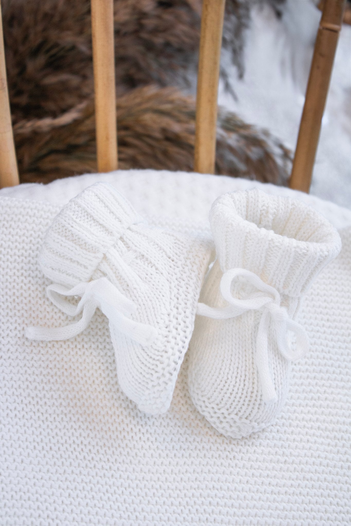 Knitted Booties / Socks - White