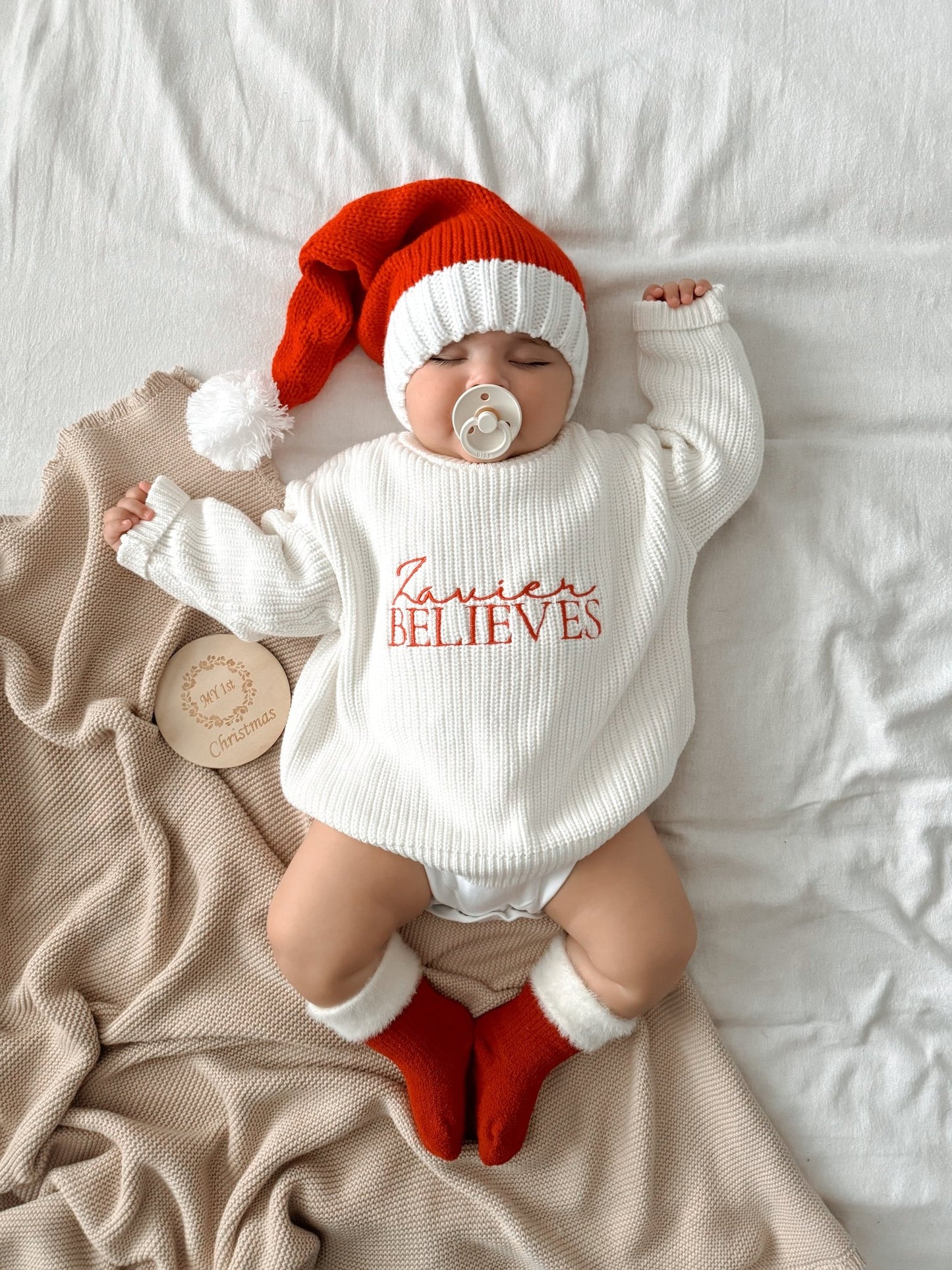 Personalised 'Believes' | Chunky Knit Sweater | Christmas Collection