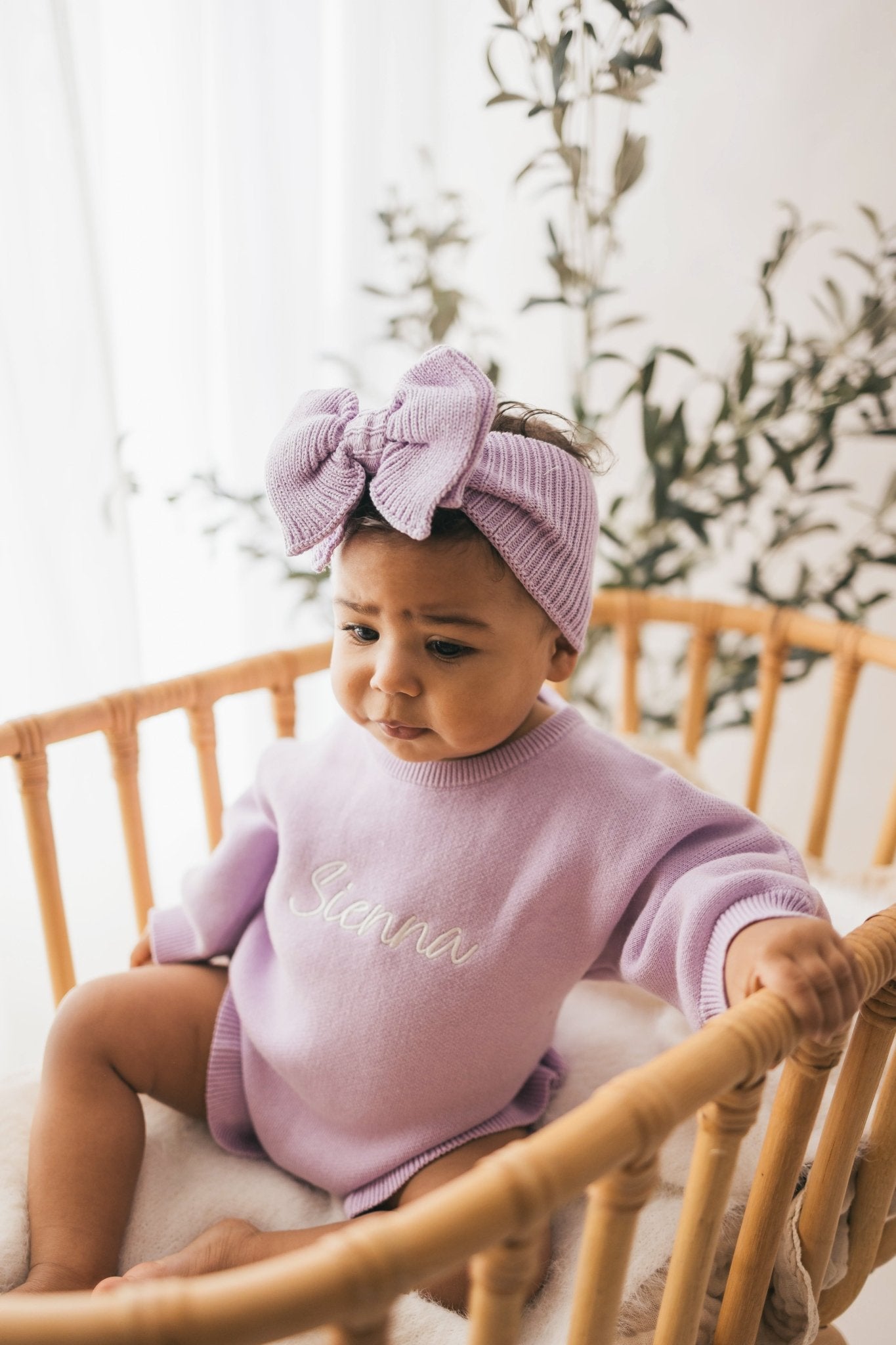 Personalised Ruffled Leg Romper | Purple