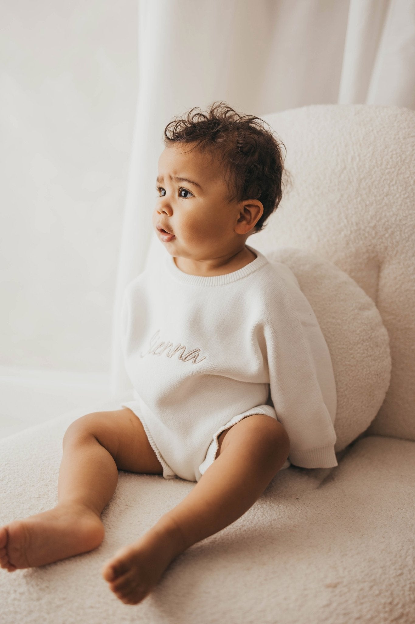 Personalised Ruffled Leg Romper | White