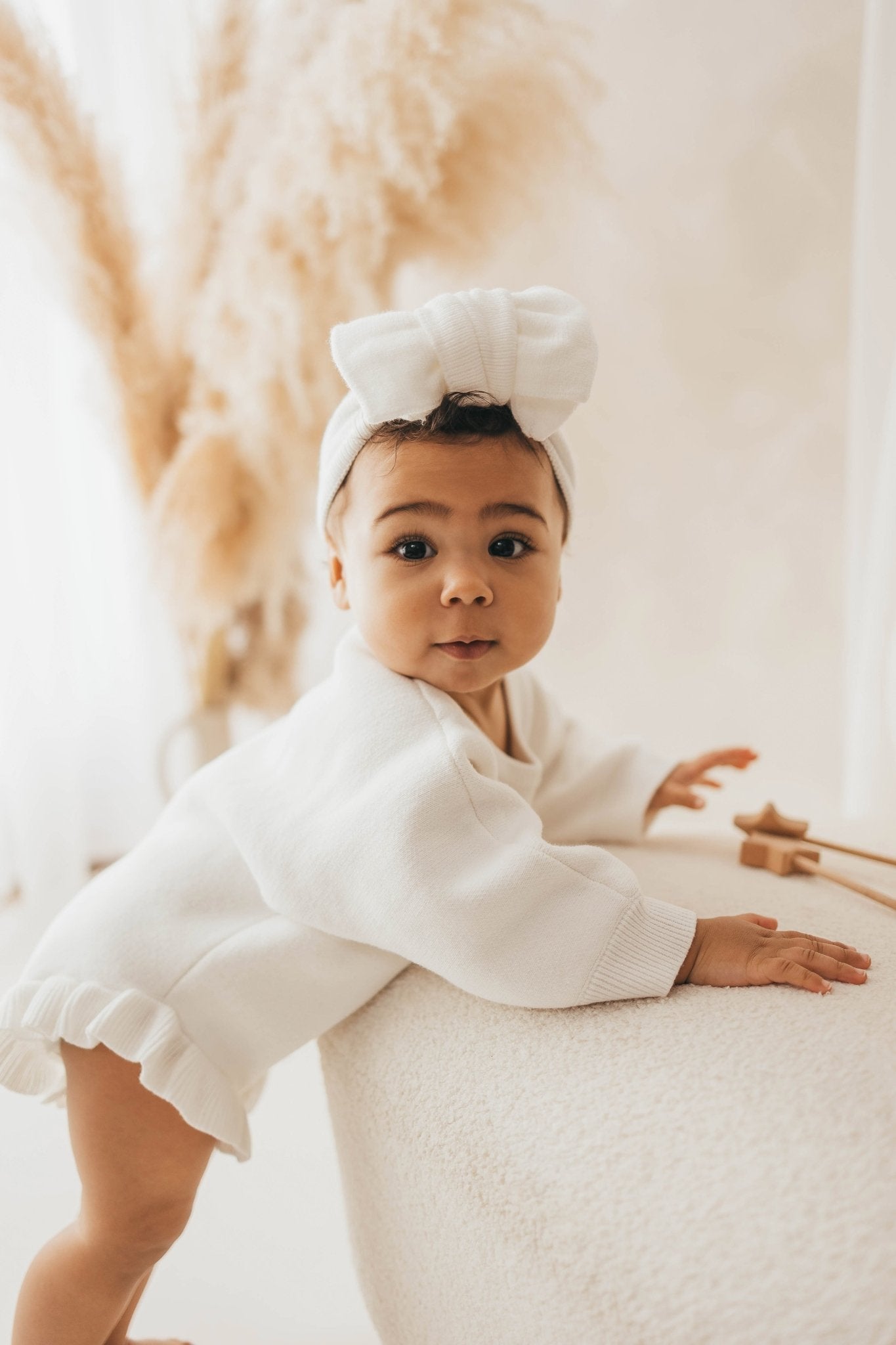 Personalised White Ruffle Romper and accessories | 3 piece Bundle