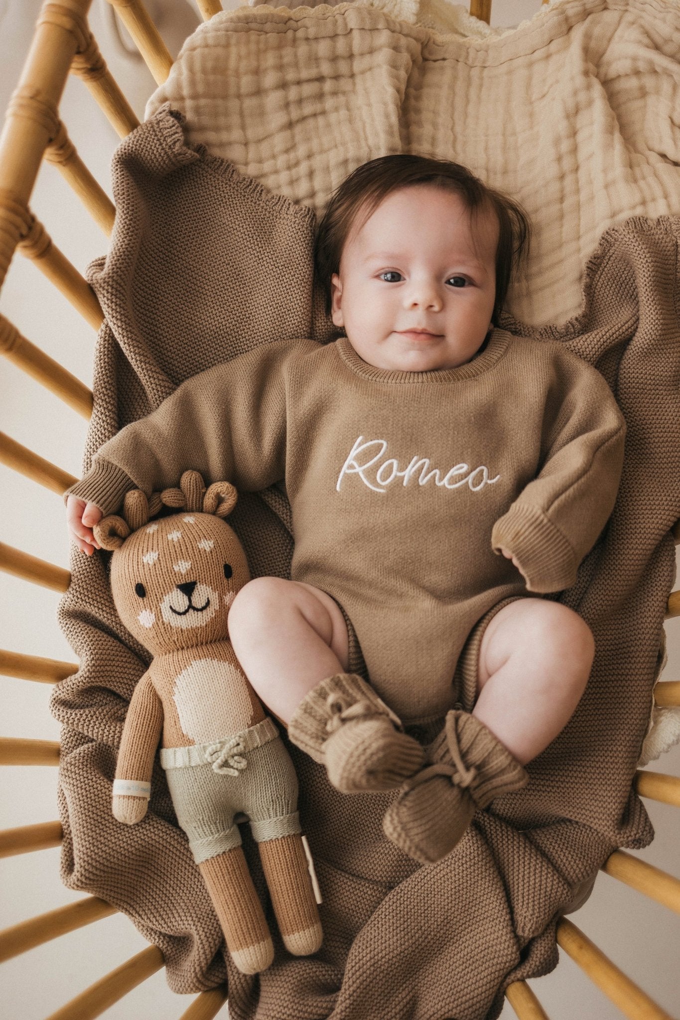 Personalised Unisex Romper | Mocha Brown