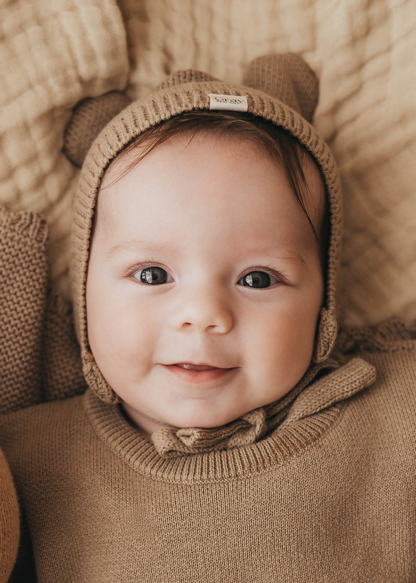 Bear Bonnet | Mocha Brown