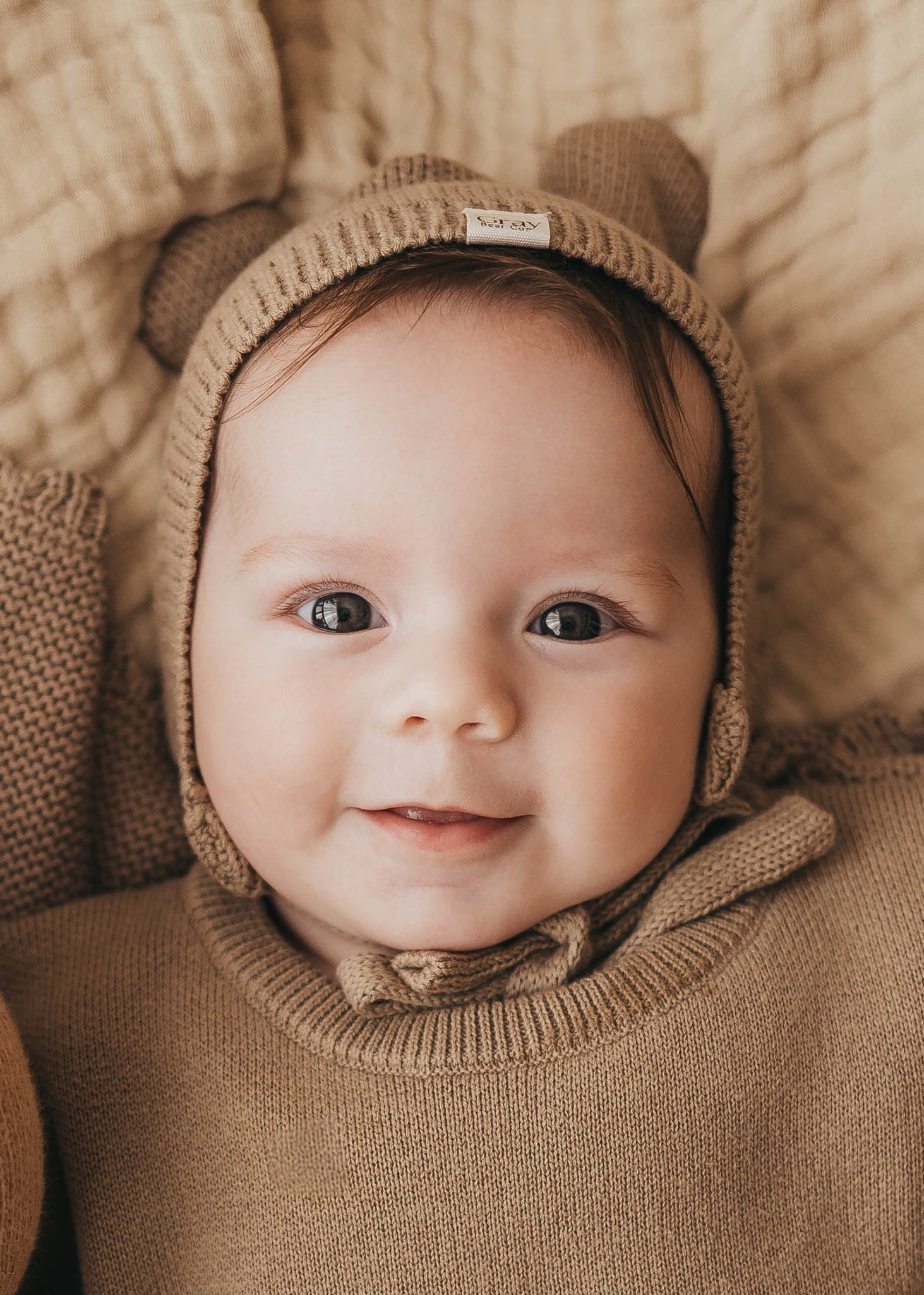 Bear Bonnet | Mocha Brown