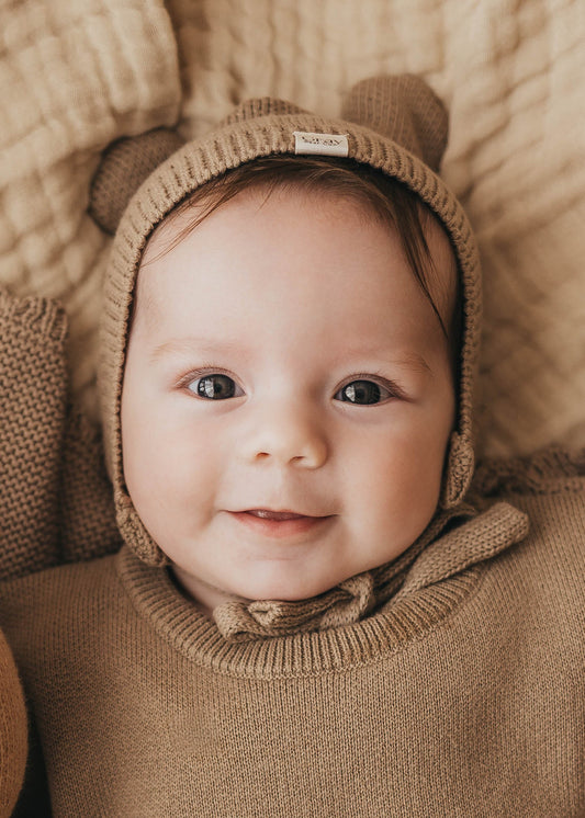 Bear Bonnet | Mocha Brown