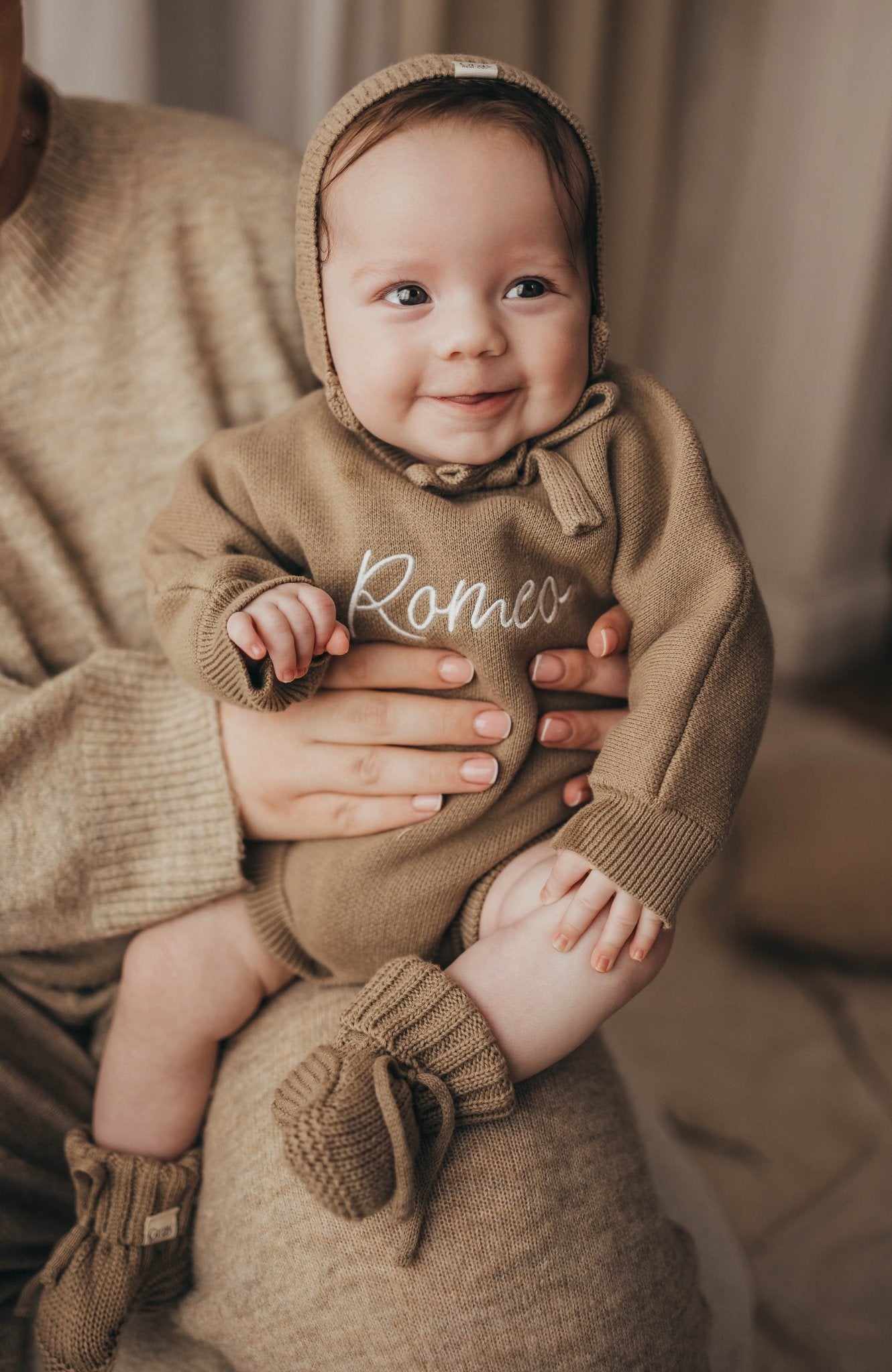 Personalised Unisex Romper | Mocha Brown